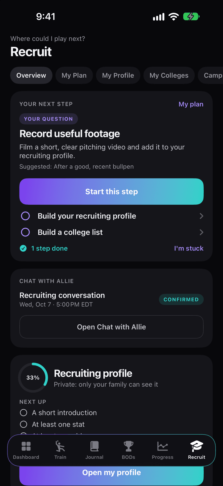 Recruit screen in AW25